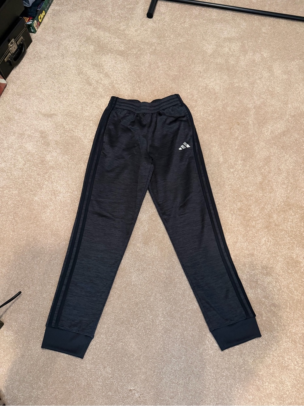 adidas Kids charcoal gray Jogger Sweatpants with Side Stripes